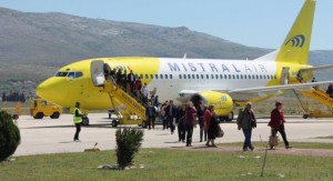 Tanto a rota de Mostar para Trieste e mais tarde para a conexão Bari será operado pela Air Mistral. A foto decorre de um dos voos fretados que precederam próximos Mistral rotas regulares.