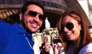 O solista Edwin Lattouf e a organizadora Gisele Azzi O solista Edwin Lattouf e a organizadora Gisele Azzi
